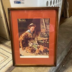 Vintage Framed Norman Rockwell Boy Scout Print Good Friends